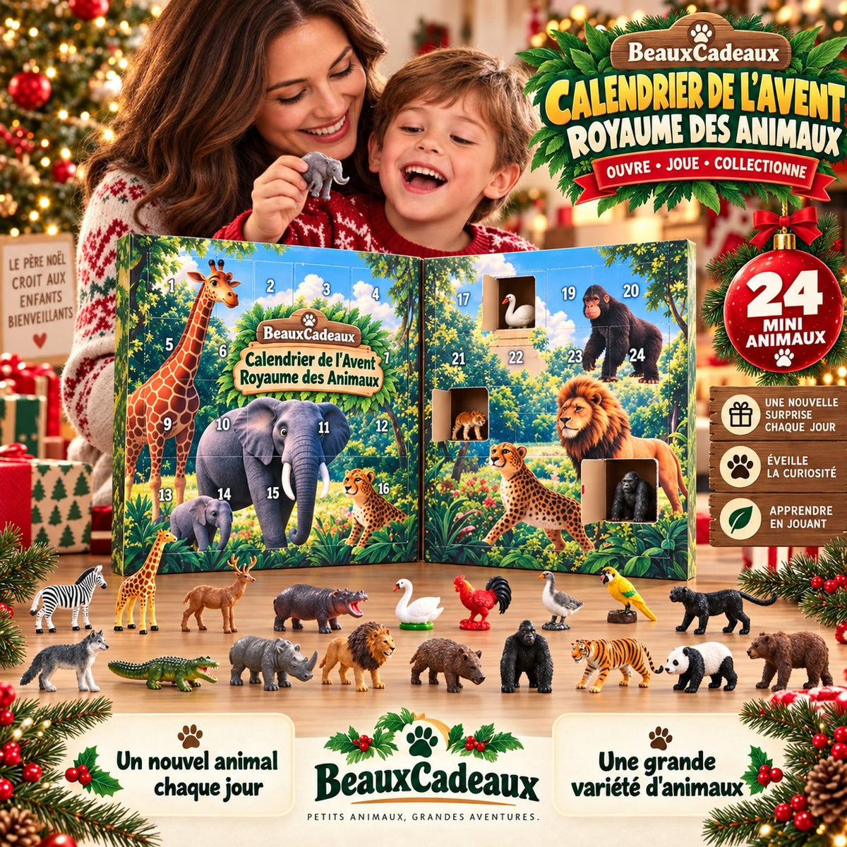 Calendrier de l'Avent Animaux Surprises Beaux Cadeaux