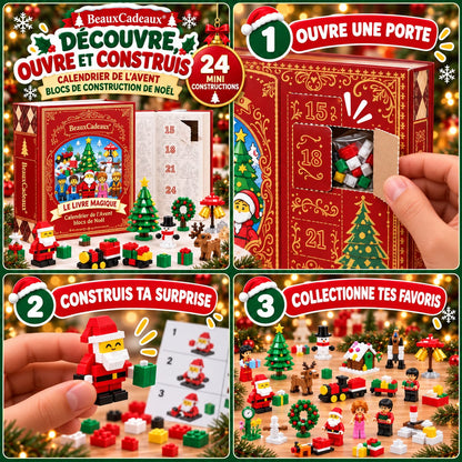 Calendrier de l'Avent Blocs de Construction de Noël Beaux Cadeaux