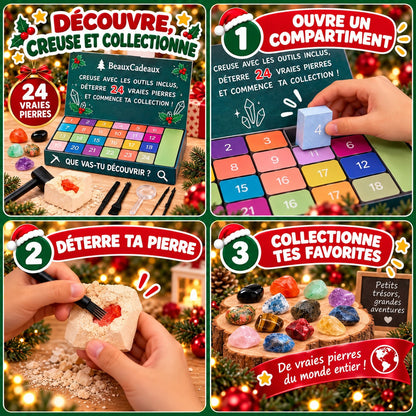 Calendrier de l'Avent Pierres Précieuses Beaux Cadeaux