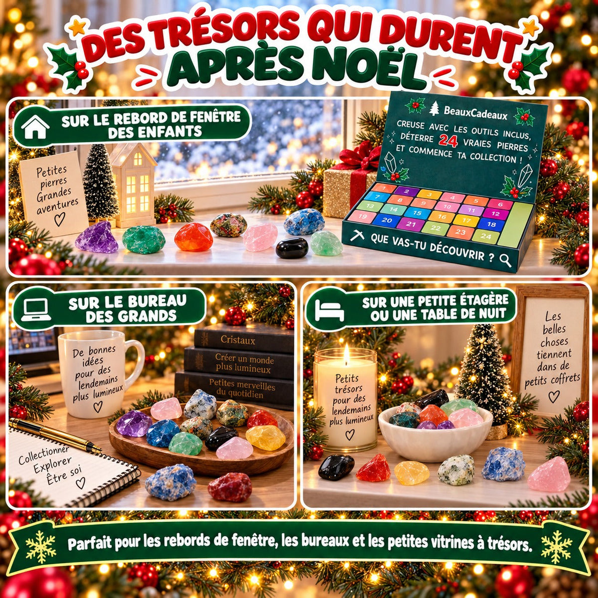 Calendrier de l'Avent Pierres Précieuses Beaux Cadeaux