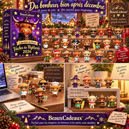 Calendrier de l'Avent Vaches des Highlands Beaux Cadeaux