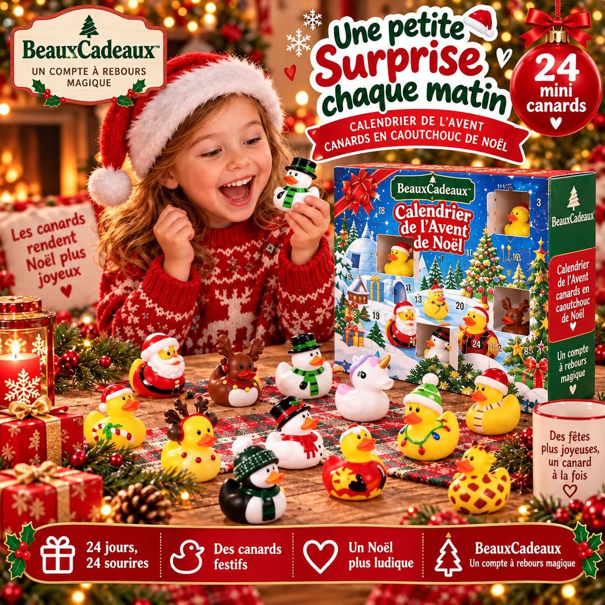 Calendrier de l'Avent Canards en Caoutchouc Beaux Cadeaux