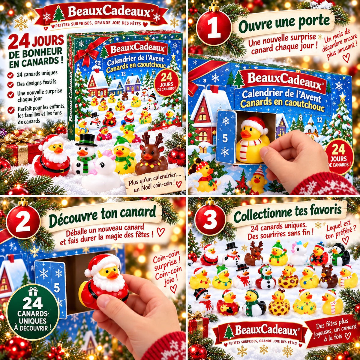 Calendrier de l'Avent Canards en Caoutchouc Beaux Cadeaux