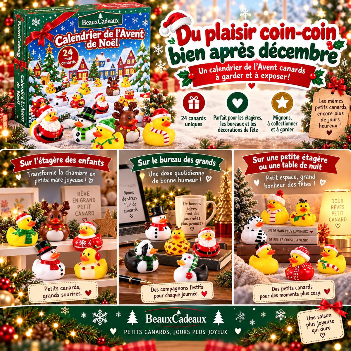 Calendrier de l'Avent Canards en Caoutchouc Beaux Cadeaux