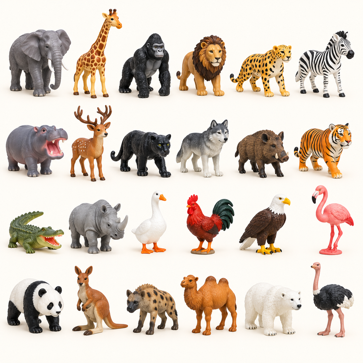 Boîte du calendrier de l'Avent Animaux surprises Beaux Cadeaux entourée de décorations de Noël