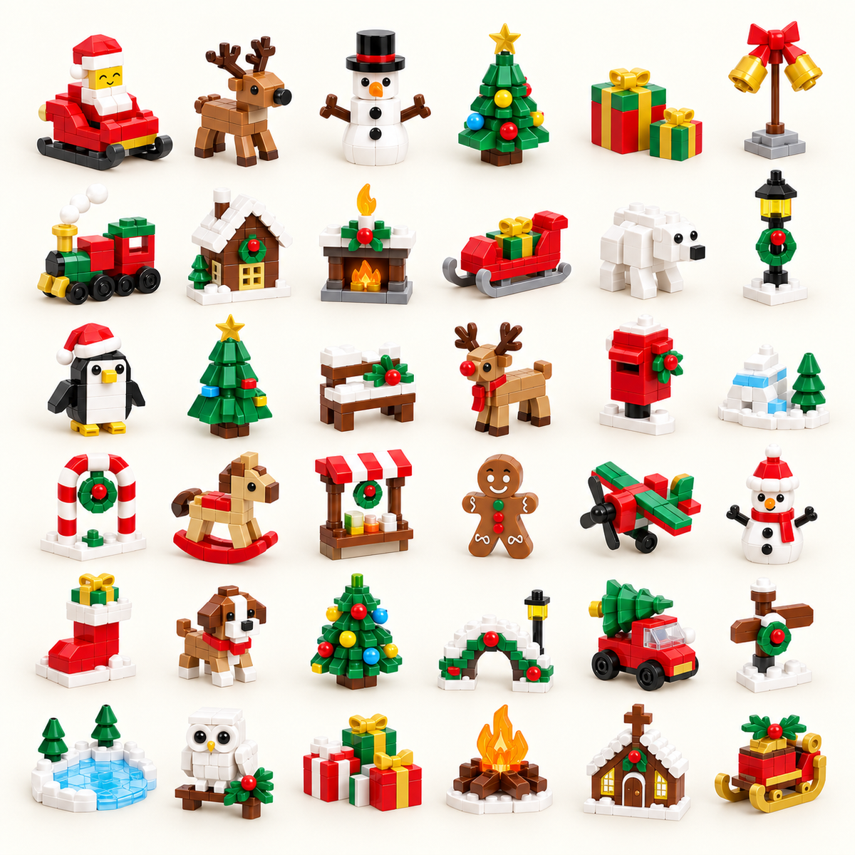 Boîte du calendrier de l'Avent Dumplings de Noël Beaux Cadeaux entourée de décorations de Noël