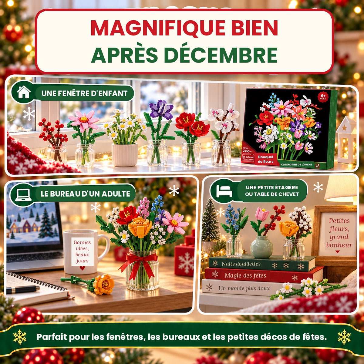 Calendrier de l'Avent Bouquet de Fleurs Beaux Cadeaux