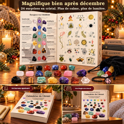Calendrier de l'Avent Cristaux Énergétiques Beaux Cadeaux